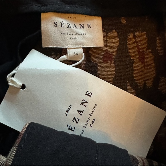 Sezane NWT Jacquard Leopard Bordeaux Print High Rise Shorts Size 2 US 34 UK - Picture 12 of 15